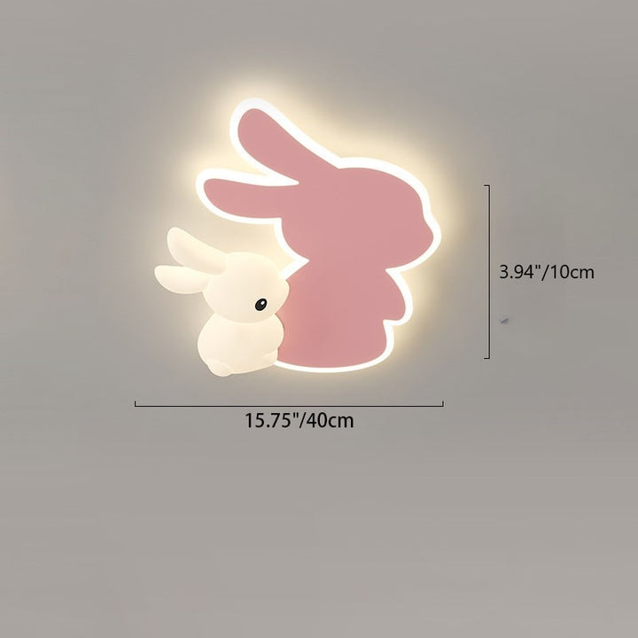 Zeitgenössische kreative Cartoon-Kinder Kaninchen Karotte Wolke Eisen Acryl LED Deckenleuchte für Schlafzimmer 