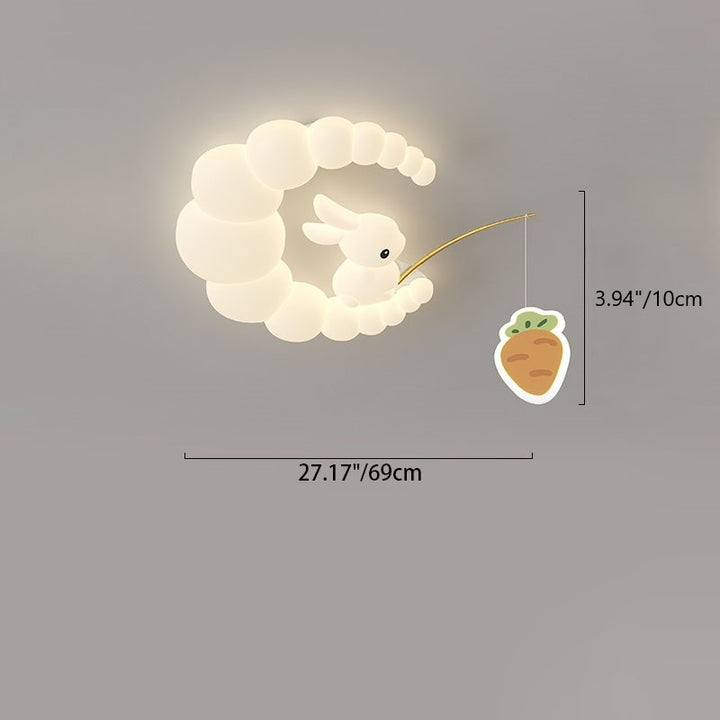 Zeitgenössische kreative Cartoon-Kinder Kaninchen Karotte Wolke Eisen Acryl LED Deckenleuchte für Schlafzimmer 
