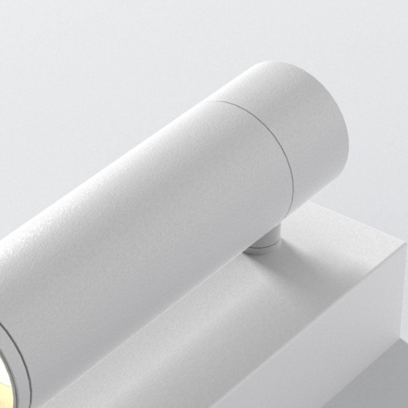 Moderne minimalistische zylinderförmige verstellbare rechteckige Basis Aluminium LED Wandleuchte für das Schlafzimmer 