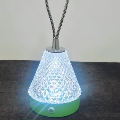 Moderne minimalistische runde Tischlampe aus Metall und Acryl mit LED für das Schlafzimmer 