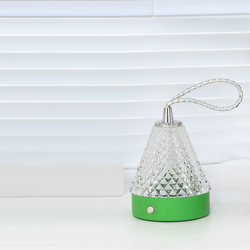 Moderne minimalistische runde Tischlampe aus Metall und Acryl mit LED für das Schlafzimmer 