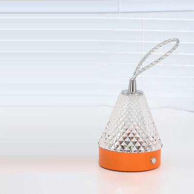 Moderne minimalistische runde Tischlampe aus Metall und Acryl mit LED für das Schlafzimmer 