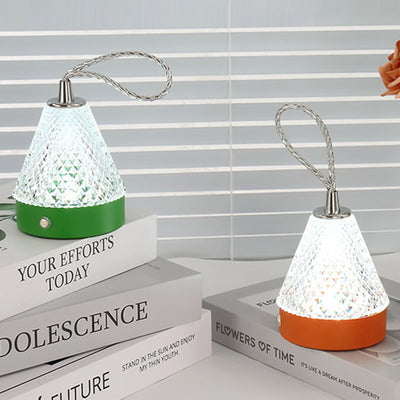 Moderne minimalistische runde Tischlampe aus Metall und Acryl mit LED für das Schlafzimmer 