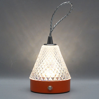 Moderne minimalistische runde Tischlampe aus Metall und Acryl mit LED für das Schlafzimmer 