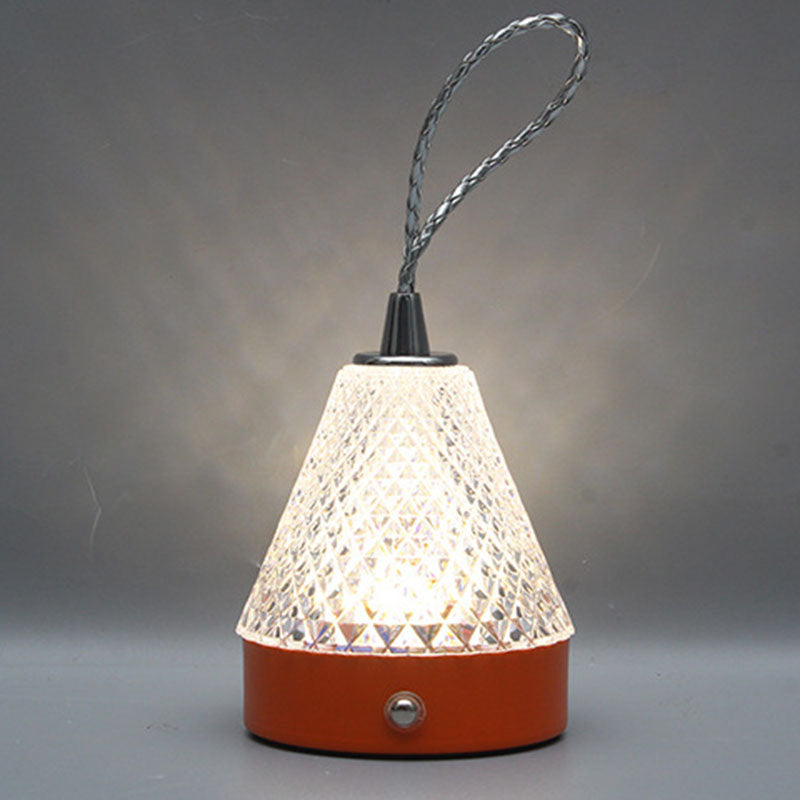 Moderne minimalistische runde Tischlampe aus Metall und Acryl mit LED für das Schlafzimmer 