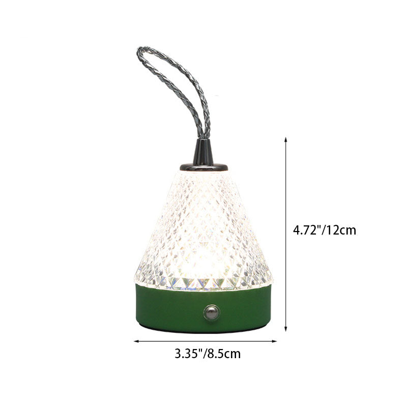 Moderne minimalistische runde Tischlampe aus Metall und Acryl mit LED für das Schlafzimmer 