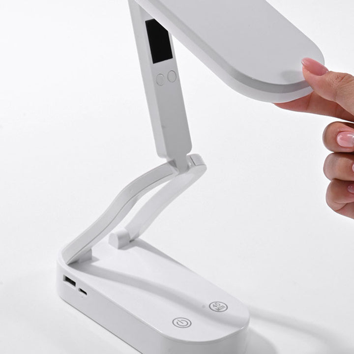 Modern Minimalist Oval Foldable Rechargeable Plastic LED Table Lamp For Bedroom