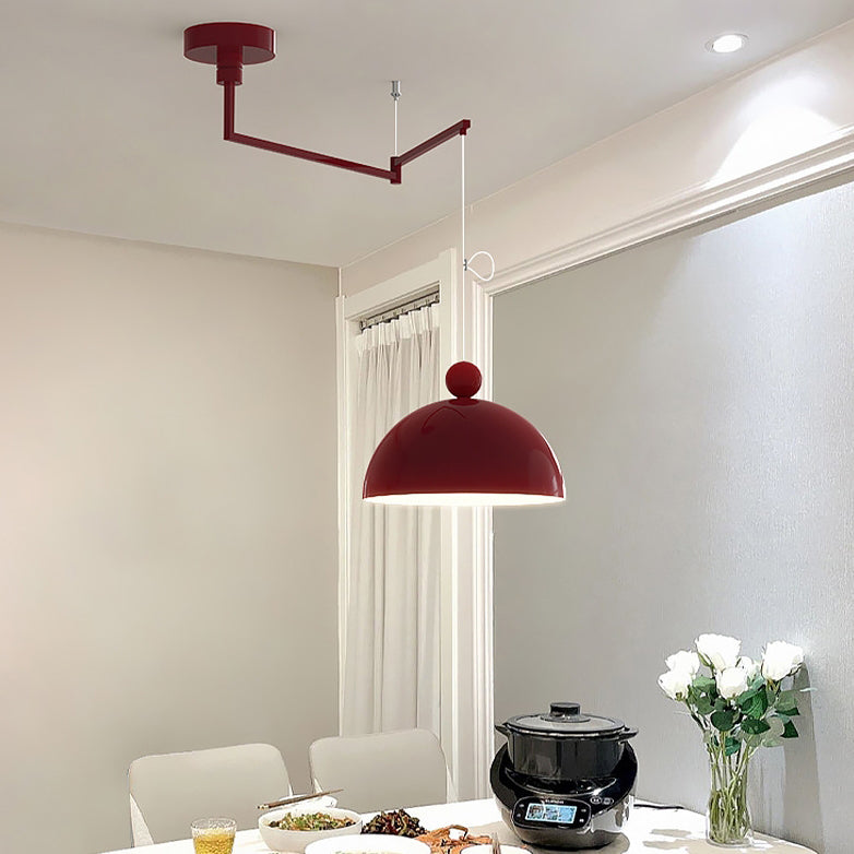 Lustre à LED en forme de demi-cercle scandinave contemporain en fer pour salon 