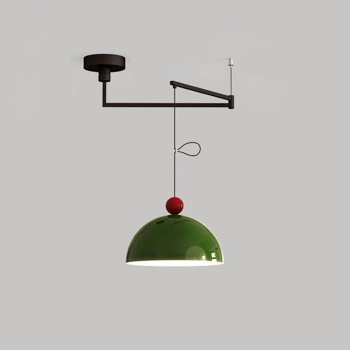 Lustre à LED en forme de demi-cercle scandinave contemporain en fer pour salon 
