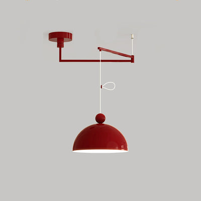 Lámpara colgante LED de bola semicircular contemporánea escandinava de hierro largo para sala de estar 