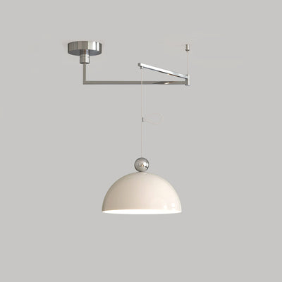 Lámpara colgante LED de bola semicircular contemporánea escandinava de hierro largo para sala de estar 