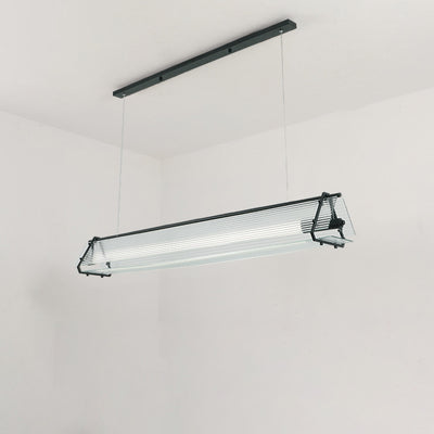 Lustre à LED en verre avec matériel triangulaire rectangulaire minimaliste moderne pour salle à manger 