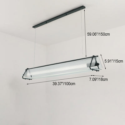 Lustre à LED en verre avec matériel triangulaire rectangulaire minimaliste moderne pour salle à manger 