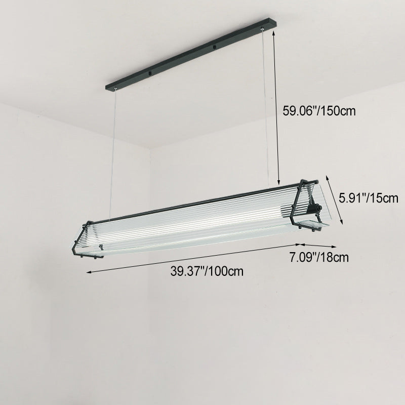 Lustre à LED en verre avec matériel triangulaire rectangulaire minimaliste moderne pour salle à manger 
