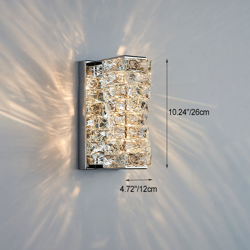 مصباح حائط LED كريستالي عصري فاخر مستطيل للغرفة المعيشة 