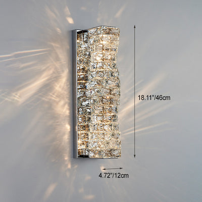 مصباح حائط LED كريستالي عصري فاخر مستطيل للغرفة المعيشة 
