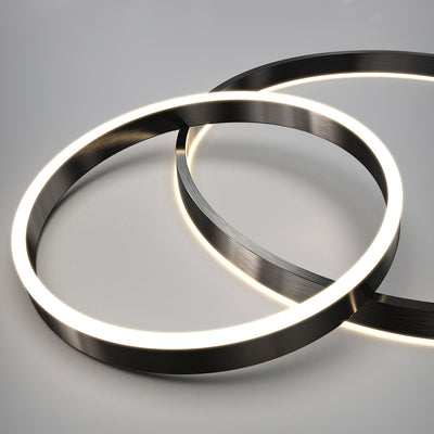 ضوء قلادة LED من الألمنيوم والأكريليك متعدد الطبقات بتصميم مستدير عصري من الدول الاسكندنافية لغرفة المعيشة 