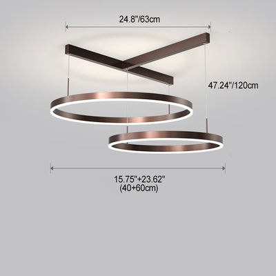 ضوء قلادة LED من الألمنيوم والأكريليك متعدد الطبقات بتصميم مستدير عصري من الدول الاسكندنافية لغرفة المعيشة 