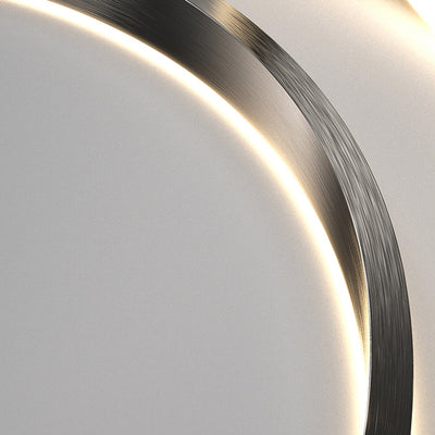 ضوء قلادة LED من الألمنيوم والأكريليك متعدد الطبقات بتصميم مستدير عصري من الدول الاسكندنافية لغرفة المعيشة 