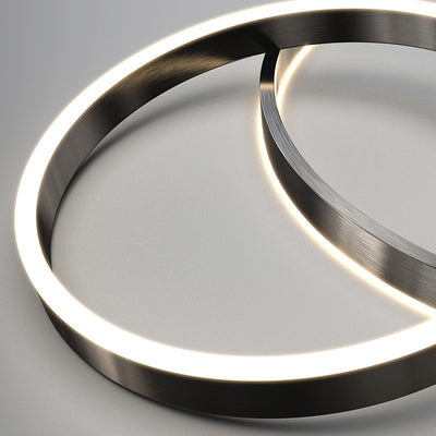 ضوء قلادة LED من الألمنيوم والأكريليك متعدد الطبقات بتصميم مستدير عصري من الدول الاسكندنافية لغرفة المعيشة 