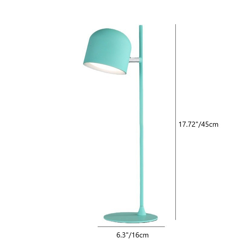 Lampe de table LED rechargeable en métal et plastique avec base cylindrique contemporaine pour chambre 