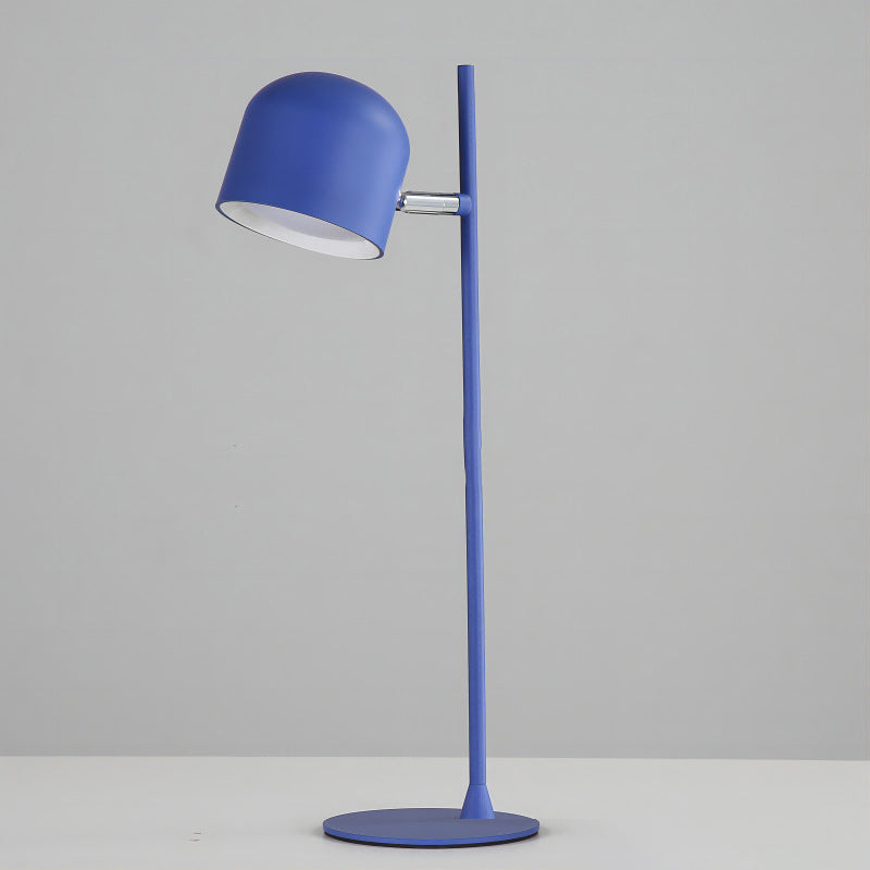 Lampe de table LED rechargeable en métal et plastique avec base cylindrique contemporaine pour chambre 
