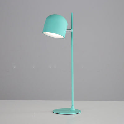 Lampe de table LED rechargeable en métal et plastique avec base cylindrique contemporaine pour chambre 