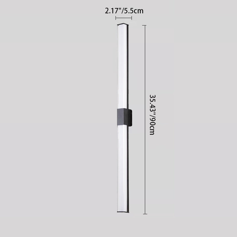 Lámpara de Aplique de Pared Exterior de PC de Aluminio Largo Rectangular Impermeable Minimalista Moderna para Jardín 
