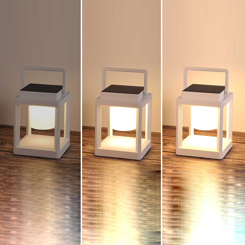ضوء خارجي LED أسطواني مربع أجوف مقاوم للماء بتصميم حديث وبسيط مصنوع من ABS وPC للطاقة الشمسية للتخييم 
