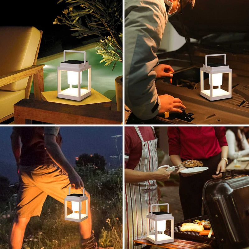 ضوء خارجي LED أسطواني مربع أجوف مقاوم للماء بتصميم حديث وبسيط مصنوع من ABS وPC للطاقة الشمسية للتخييم 