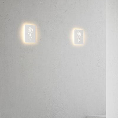 Applique Murale LED en Acrylique Fer Cerf Note Rose Ronde Rectangle Créative Contemporaine pour Chambre 