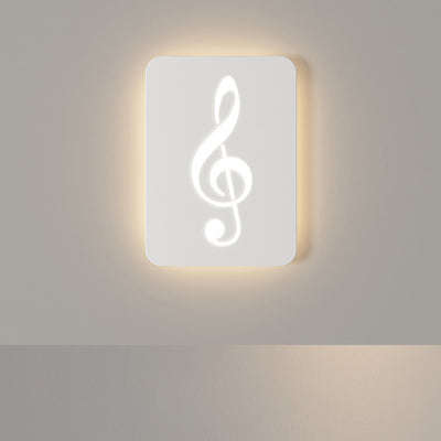 Applique Murale LED en Acrylique Fer Cerf Note Rose Ronde Rectangle Créative Contemporaine pour Chambre 