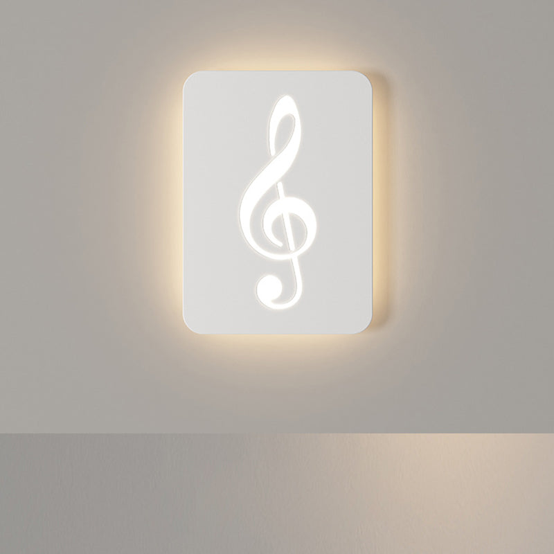 Applique Murale LED en Acrylique Fer Cerf Note Rose Ronde Rectangle Créative Contemporaine pour Chambre 