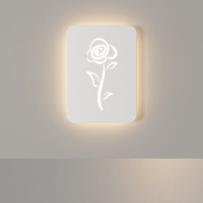 Applique Murale LED en Acrylique Fer Cerf Note Rose Ronde Rectangle Créative Contemporaine pour Chambre 