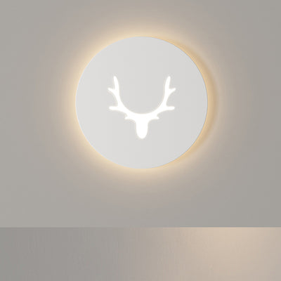 Applique Murale LED en Acrylique Fer Cerf Note Rose Ronde Rectangle Créative Contemporaine pour Chambre 
