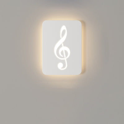 Applique Murale LED en Acrylique Fer Cerf Note Rose Ronde Rectangle Créative Contemporaine pour Chambre 