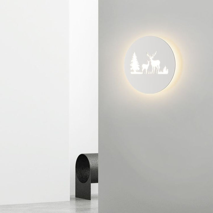 Contemporary Creative Rectangle Round Rose Note Deer Iron Acrylic LED Wall Sconce Lamp For Bedroom