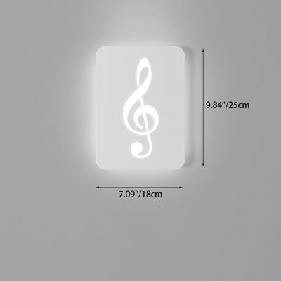 Applique Murale LED en Acrylique Fer Cerf Note Rose Ronde Rectangle Créative Contemporaine pour Chambre 