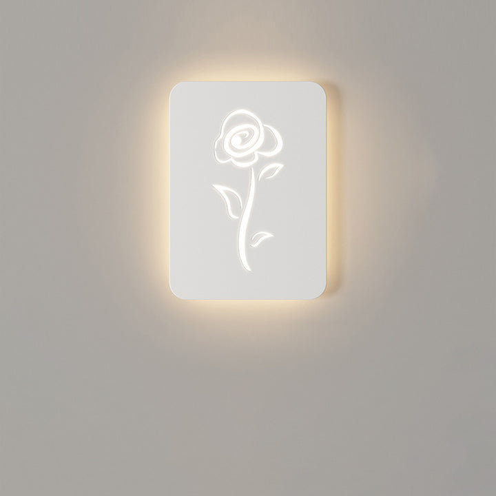 Contemporary Creative Rectangle Round Rose Note Deer Iron Acrylic LED Wall Sconce Lamp For Bedroom