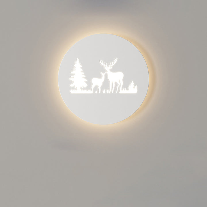 Contemporary Creative Rectangle Round Rose Note Deer Iron Acrylic LED Wall Sconce Lamp For Bedroom