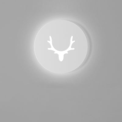 Applique Murale LED en Acrylique Fer Cerf Note Rose Ronde Rectangle Créative Contemporaine pour Chambre 
