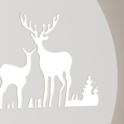 Applique Murale LED en Acrylique Fer Cerf Note Rose Ronde Rectangle Créative Contemporaine pour Chambre 