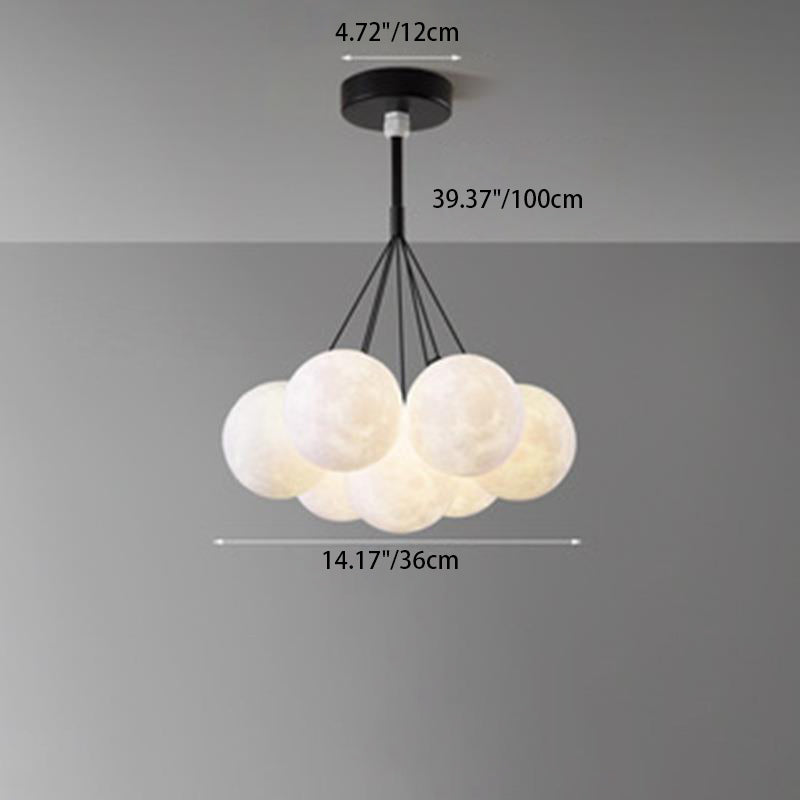 Chandelier contemporain à bulles en résine de fer avec 7/13 lumières pour salon 