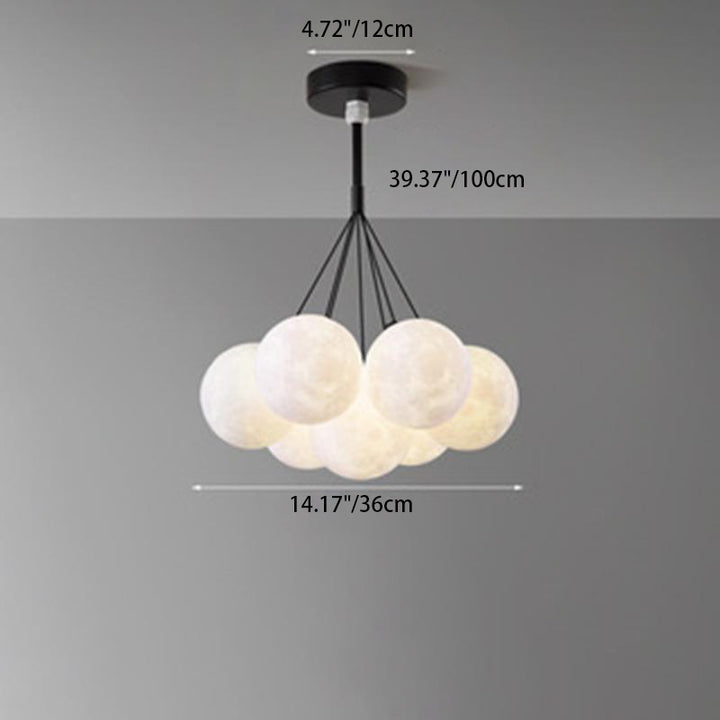 Chandelier contemporain à bulles en résine de fer avec 7/13 lumières pour salon 