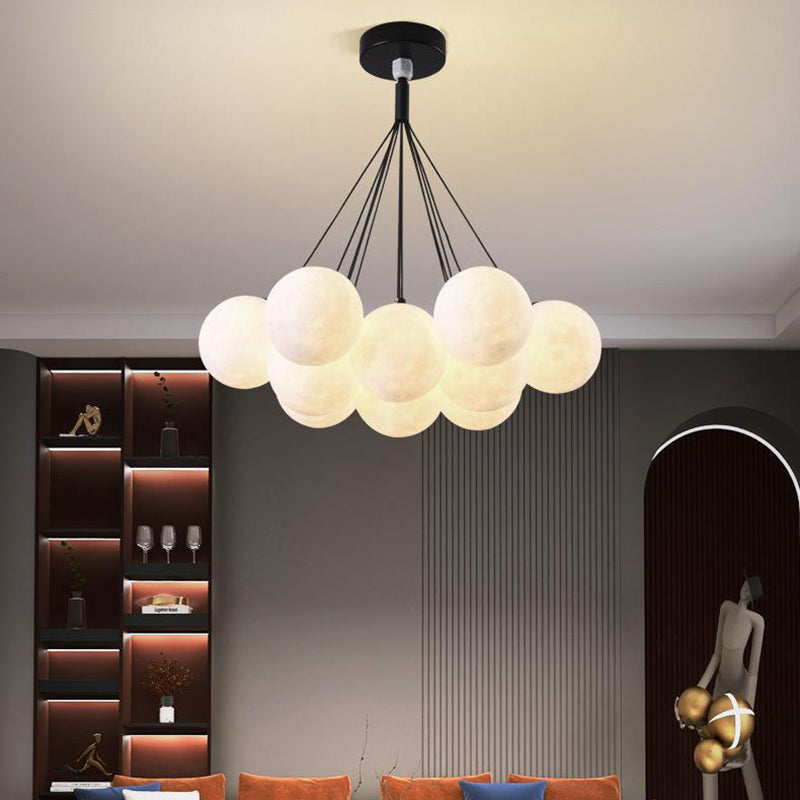 Chandelier contemporain à bulles en résine de fer avec 7/13 lumières pour salon 