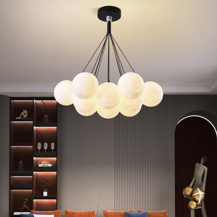 Chandelier contemporain à bulles en résine de fer avec 7/13 lumières pour salon 