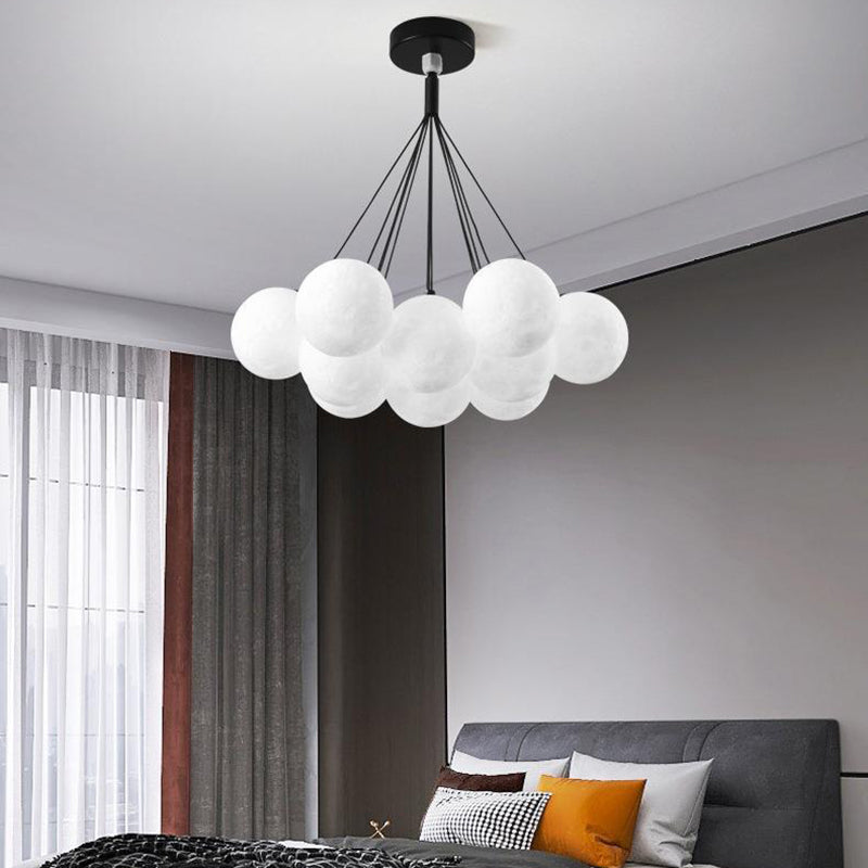 Chandelier contemporain à bulles en résine de fer avec 7/13 lumières pour salon 