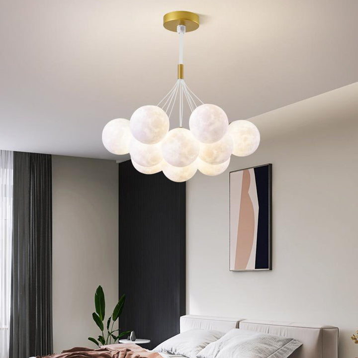 Chandelier contemporain à bulles en résine de fer avec 7/13 lumières pour salon 