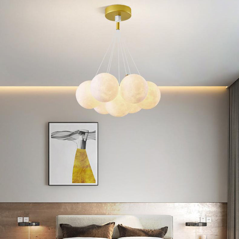 Chandelier contemporain à bulles en résine de fer avec 7/13 lumières pour salon 