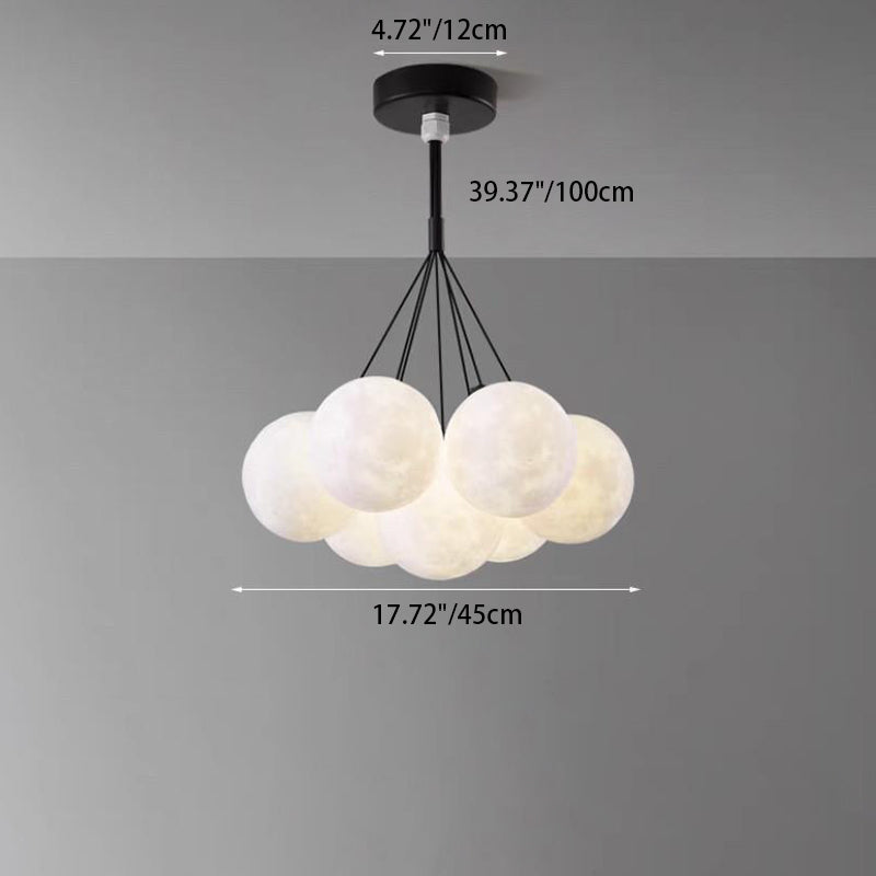 Chandelier contemporain à bulles en résine de fer avec 7/13 lumières pour salon 